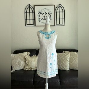 Lilly Pulitzer, White Cotton Tulip Floral Print Dress Size 2 Beach Summer